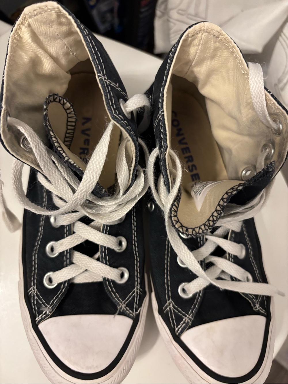 Converse Kids Black and White High-Top Canvas Sneakers